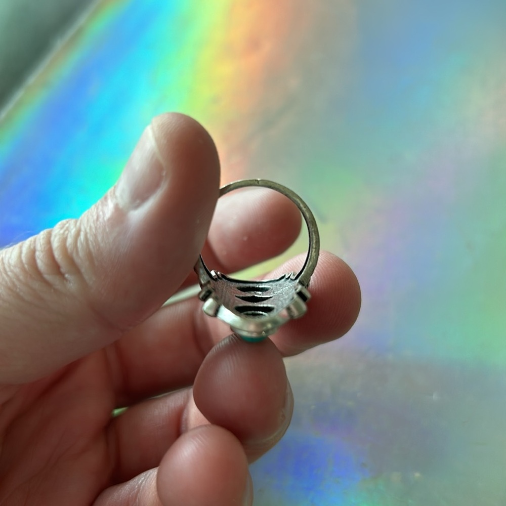 💍 Beautiful Turquoise Crystal Gemstone Ring 💍 - Picture 6 of 7